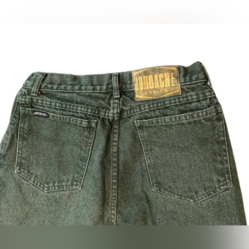 Vintage 80s Jordache High Waist Straight Leg Jeans | Moss Green | W28 x L30